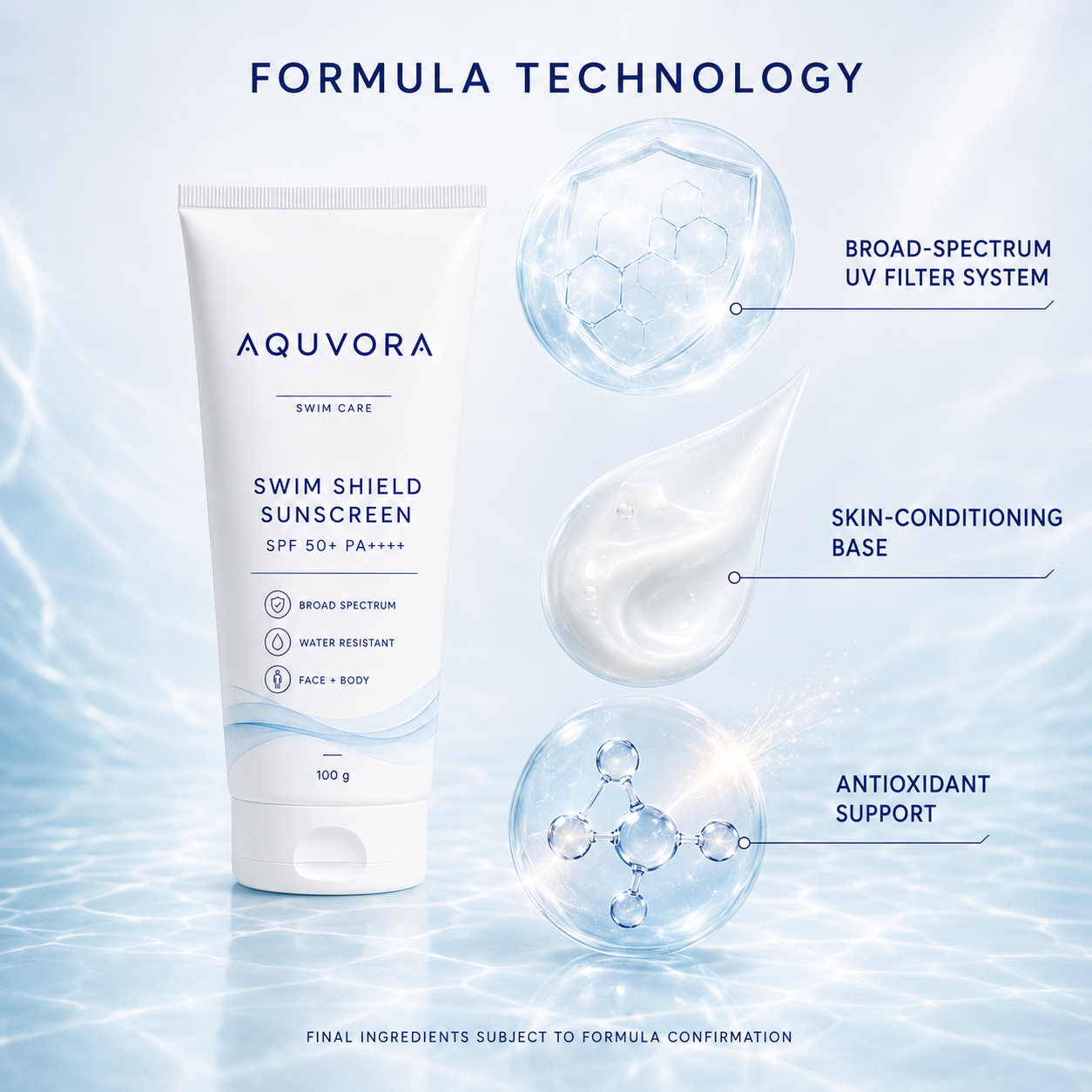 Aquvora Swim Shield Body Moisturizer & Sunscreen SPF 50+ PA++++